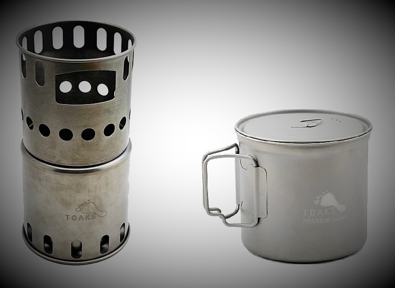 TOAKS Titantopf 750 Ml + BRS 3000T Herd - Ultralight Camping Kochset