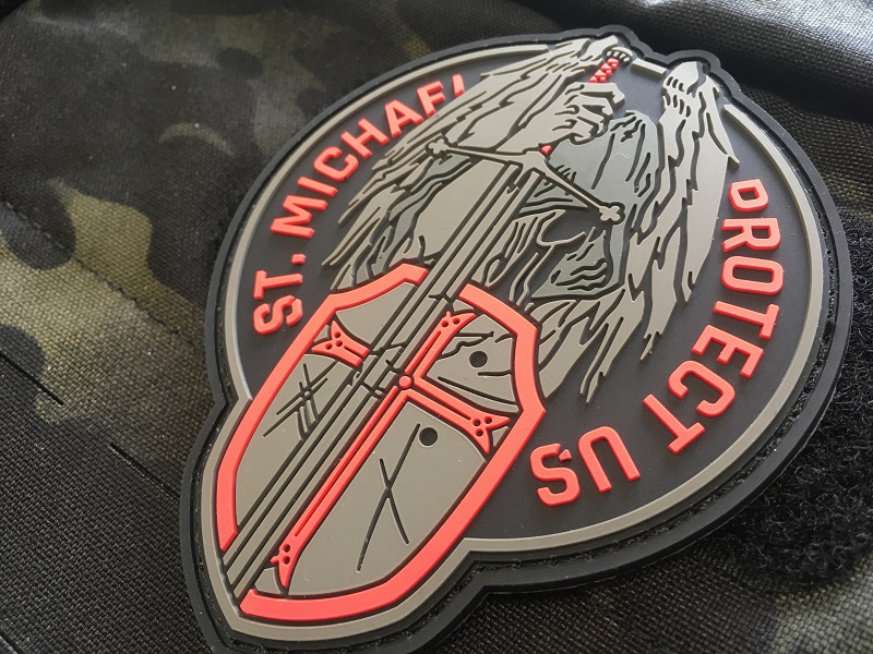 Christlicher Aufnäher Heiliger Michael - 80x80mm Patch Zum Aufbügeln