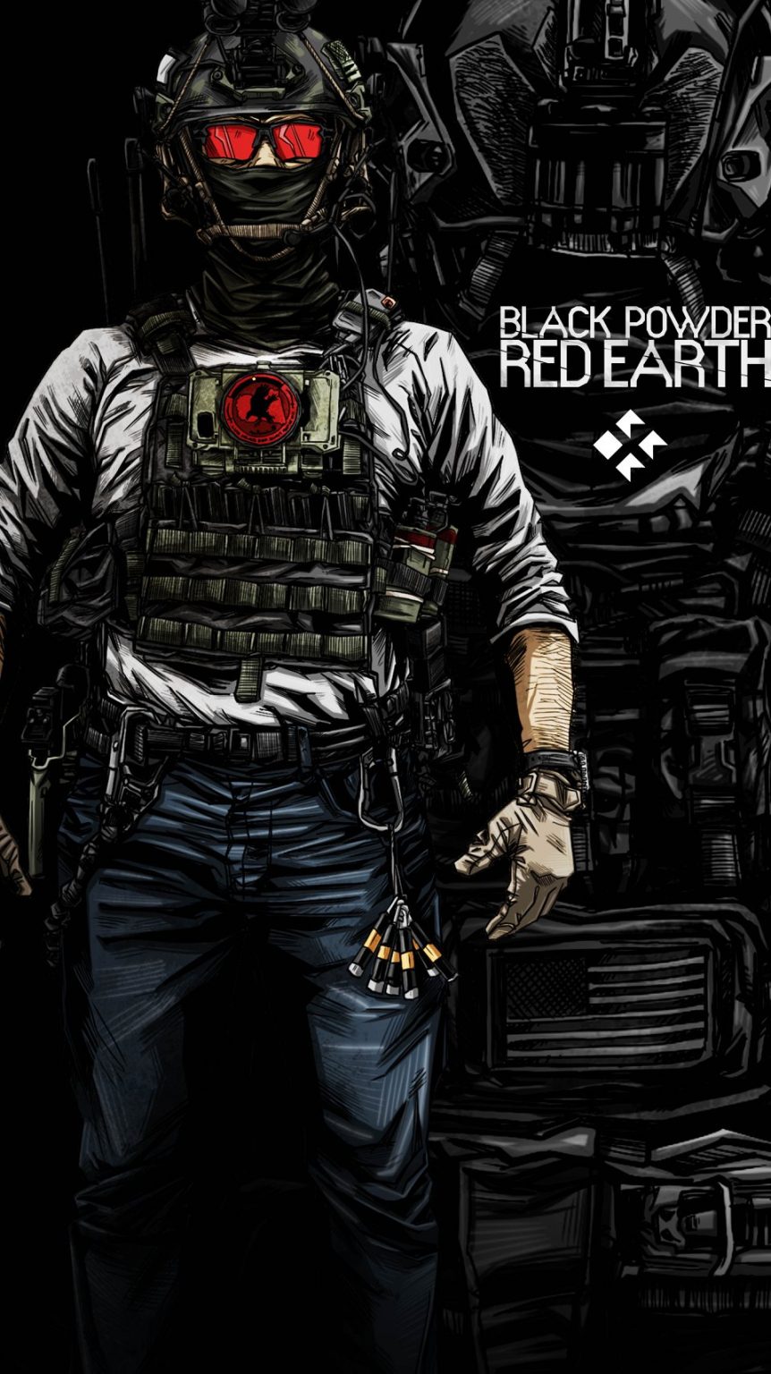 WALLPAPER Black Powder Red Earth Operators SPARTANAT